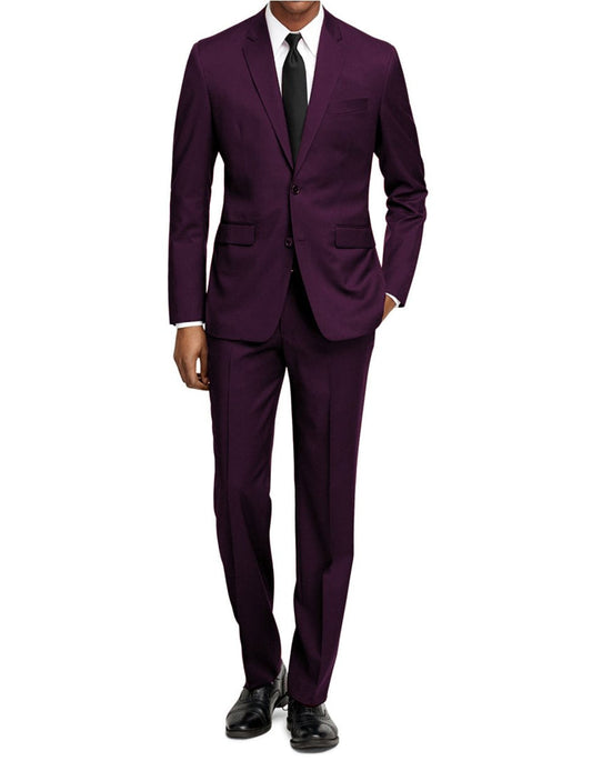 Mens Slim Fit Suit Plum - Men's Tuxedo USA