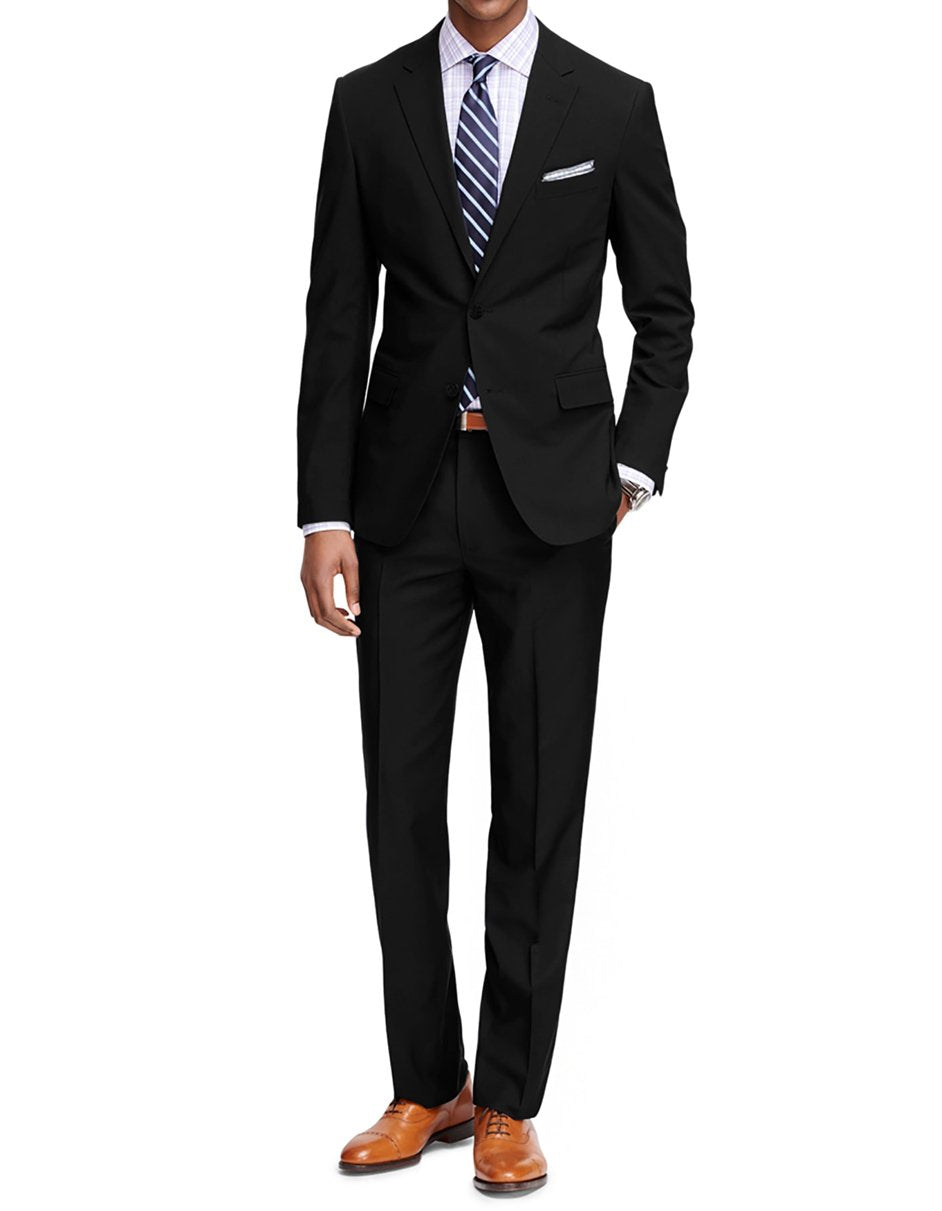 Mens Slim Fit Suit Solid Black - Men's Tuxedo USA