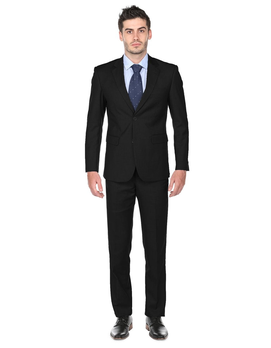 Pleated Suit - Mens Suits With Pleated Pant -  Regular Fit Black Suit - Men's Tuxedo USA