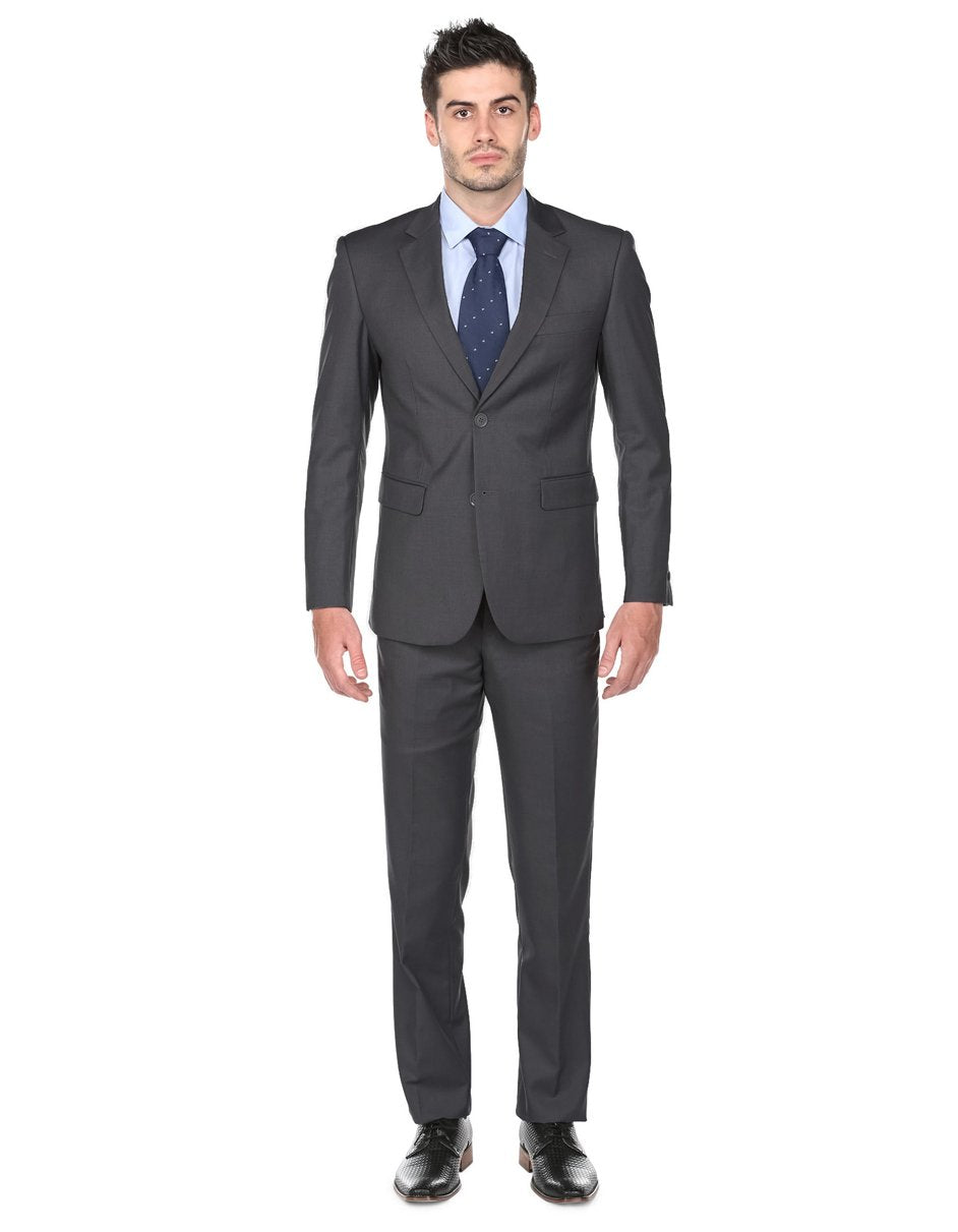 Mens Classic Fit Funeral Suit Charcoal Grey - Men's Tuxedo USA