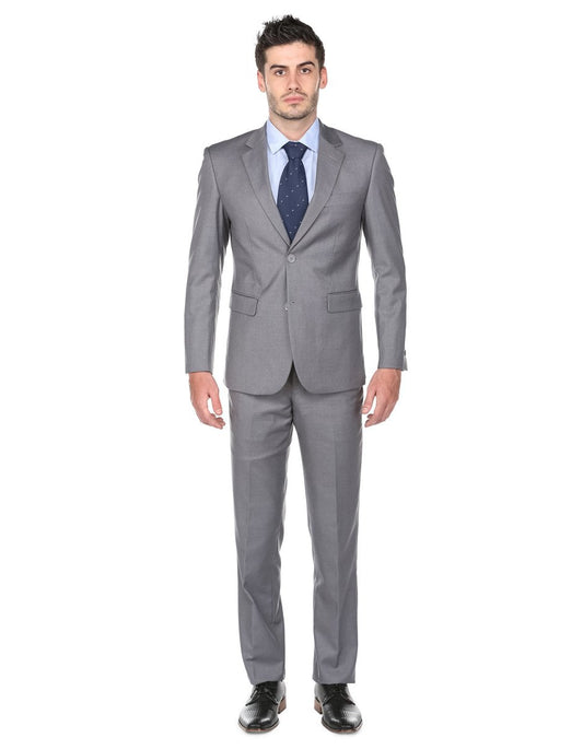 Pleated Suit - Mens Suits With Pleated Pant -  Regular Fit Light Grey Suit - Men's Tuxedo USA