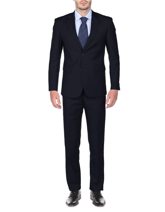 Pleated Suit - Mens Suits With Pleated Pant -  Regular Fit Navy Suit - Men's Tuxedo USA