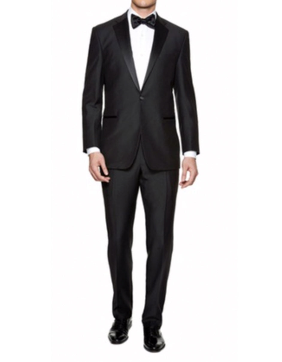 Mens 1 Button Slim Fit Notch Tuxedo in Black - Mens Slim Fitted Tuxedo - Men's Tuxedo USA