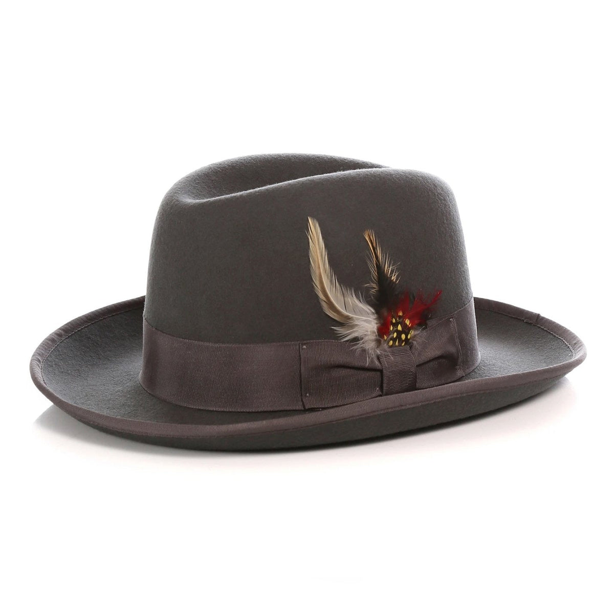 Mens Gangster Godfather Hat in Charcoal - Men's Tuxedo USA