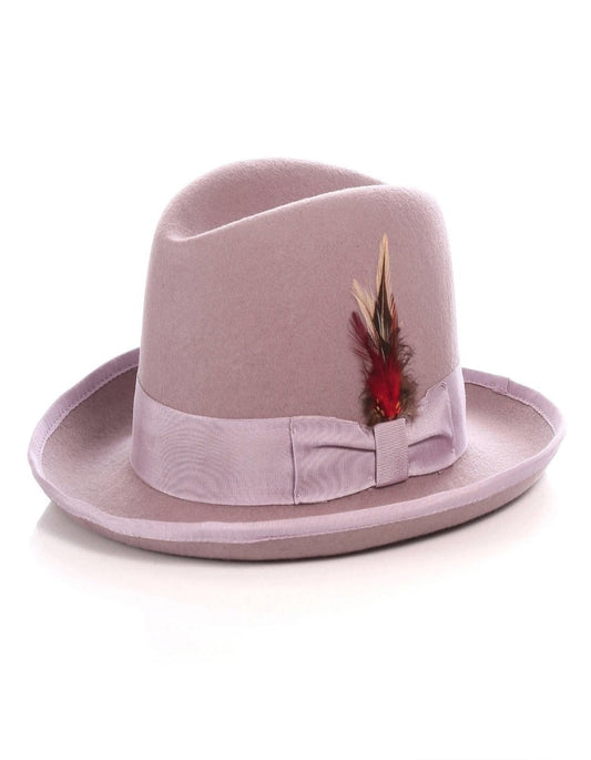 Mens Gangster Godfather Hat in Lavender - Men's Tuxedo USA