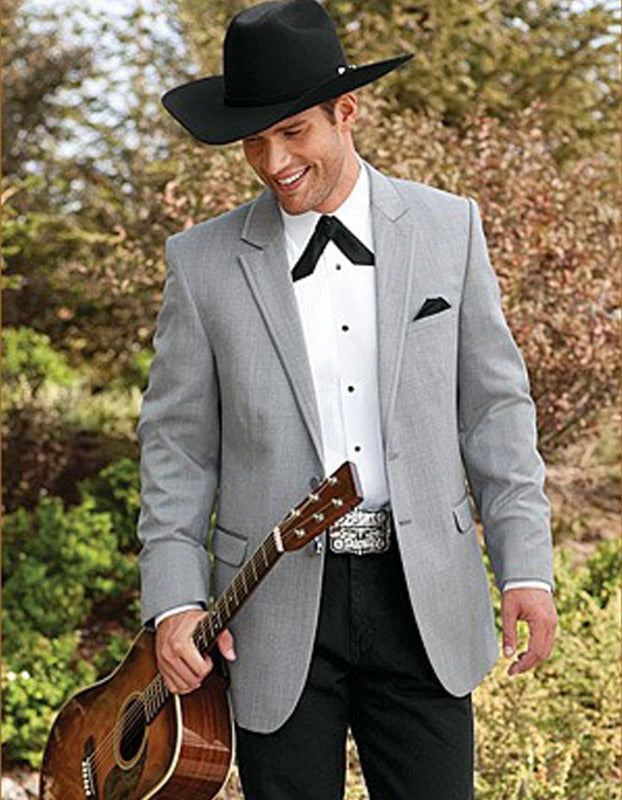 2 Button  Cowboy Dinner Jacket in Grey - Men's Tuxedo USA