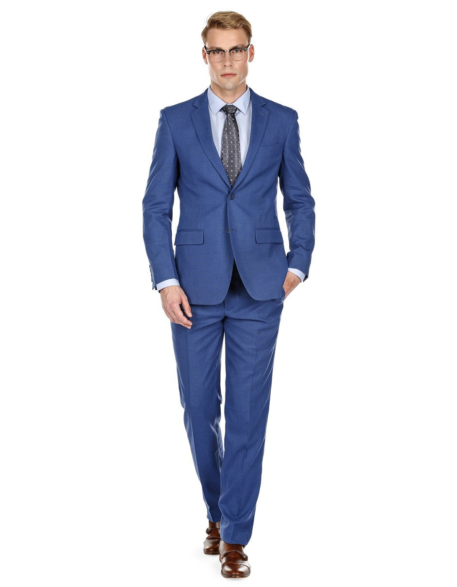 Mens Modern Fit Summer Wedding Suit Indigo Blue - Men's Tuxedo USA