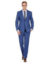 Mens Modern Fit Summer Wedding Suit Indigo Blue - Men's Tuxedo USA