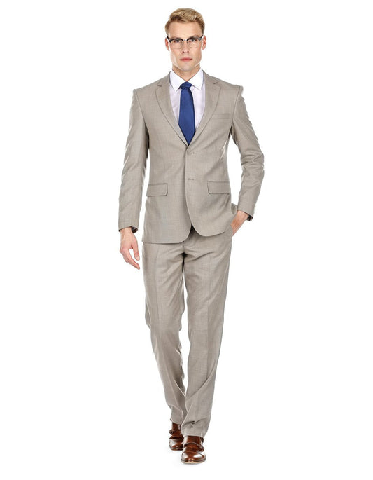 Mens Modern Fit Summer Wedding Suit Light Taupe - Men's Tuxedo USA