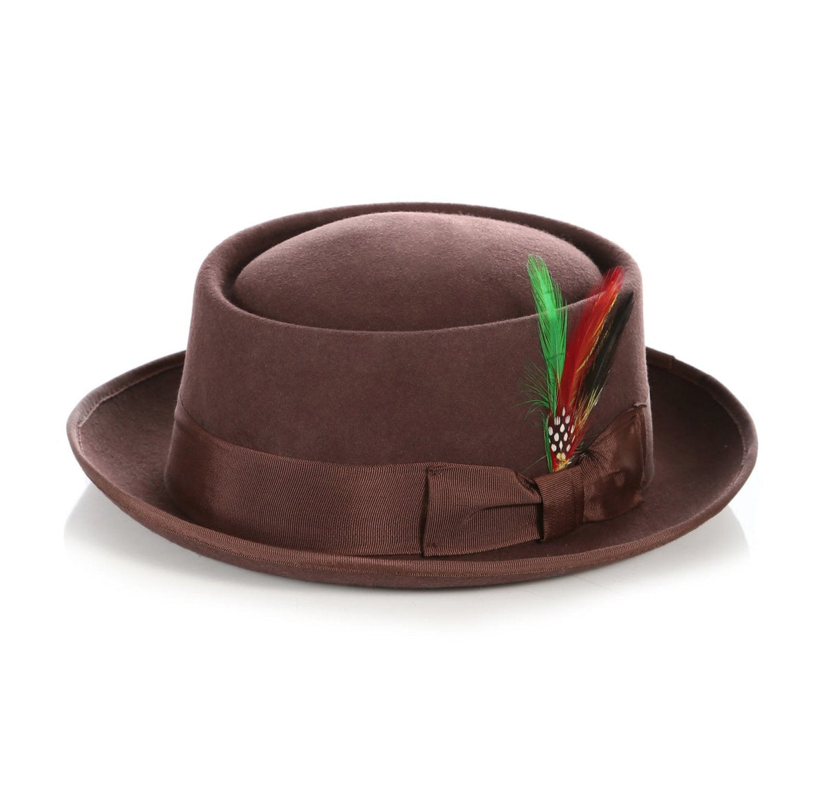 Mens Pork Pie Hat in Brown - Men's Tuxedo USA