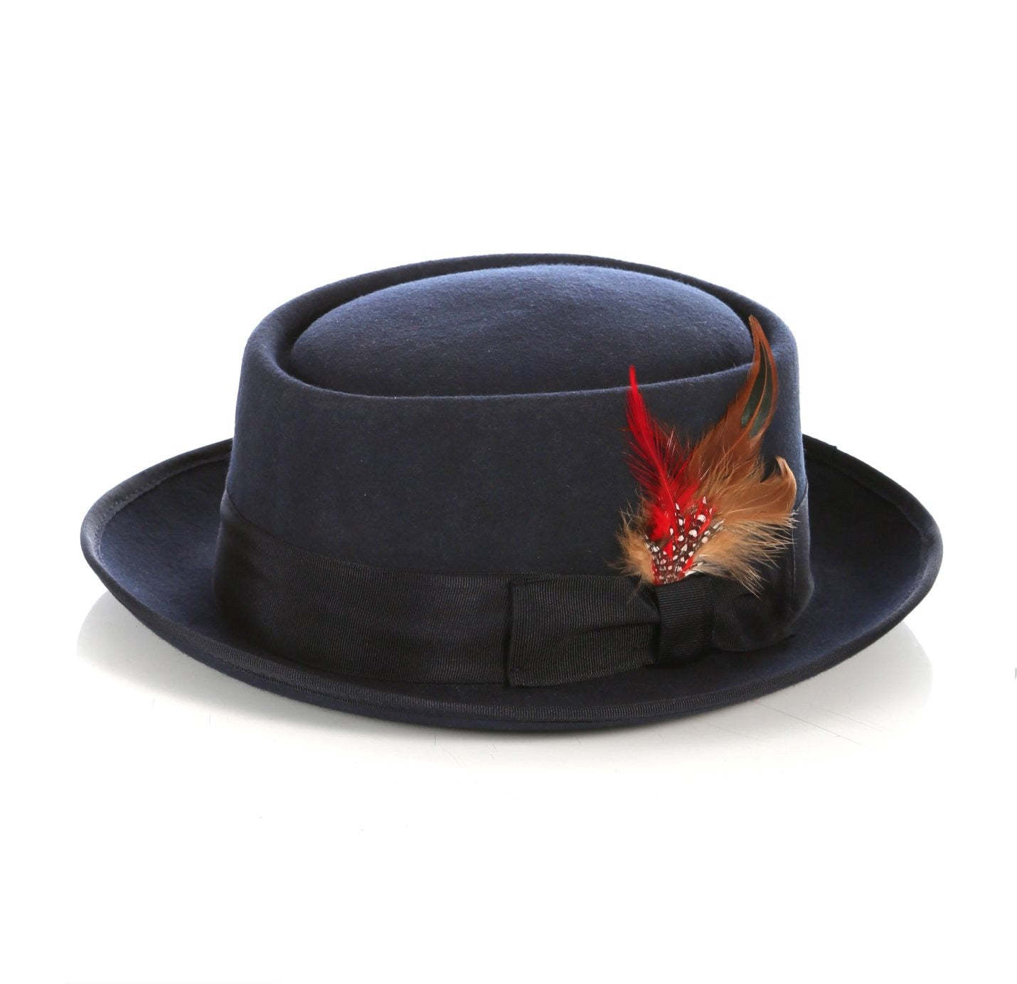 Mens Pork Pie Hat in Navy Blue - Men's Tuxedo USA