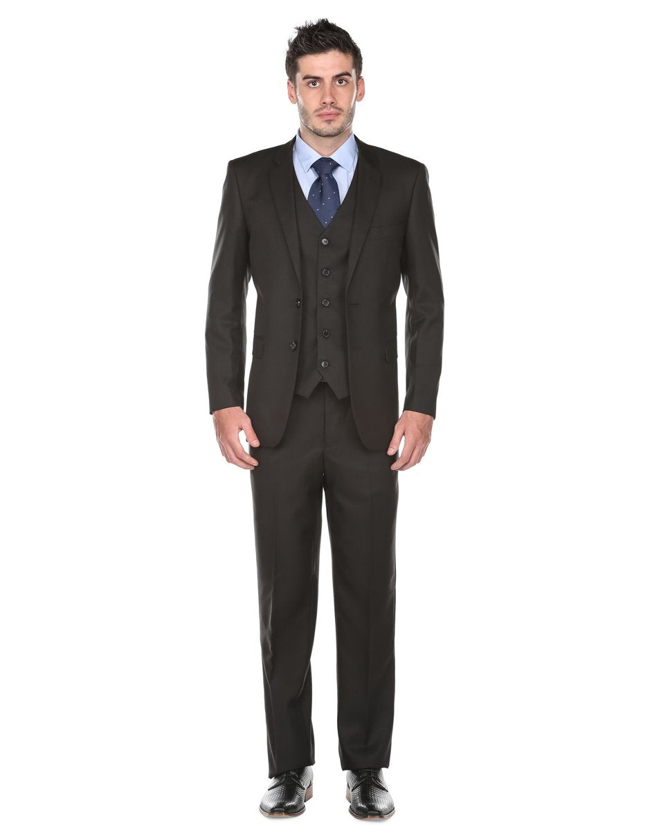 Mens Regular Fit Vested Funeral Suit Black - Men's Tuxedo USA