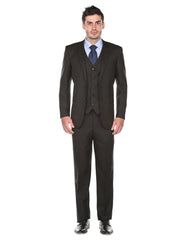 Pleated Suit - Mens Suits With Pleated Pant -  Regular Fit Black Suit - Men's Tuxedo USA