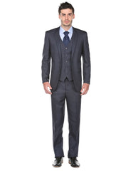 Pleated Suit - Mens Suits With Pleated Pant -  Regular Fit Navy Suit - Men's Tuxedo USA