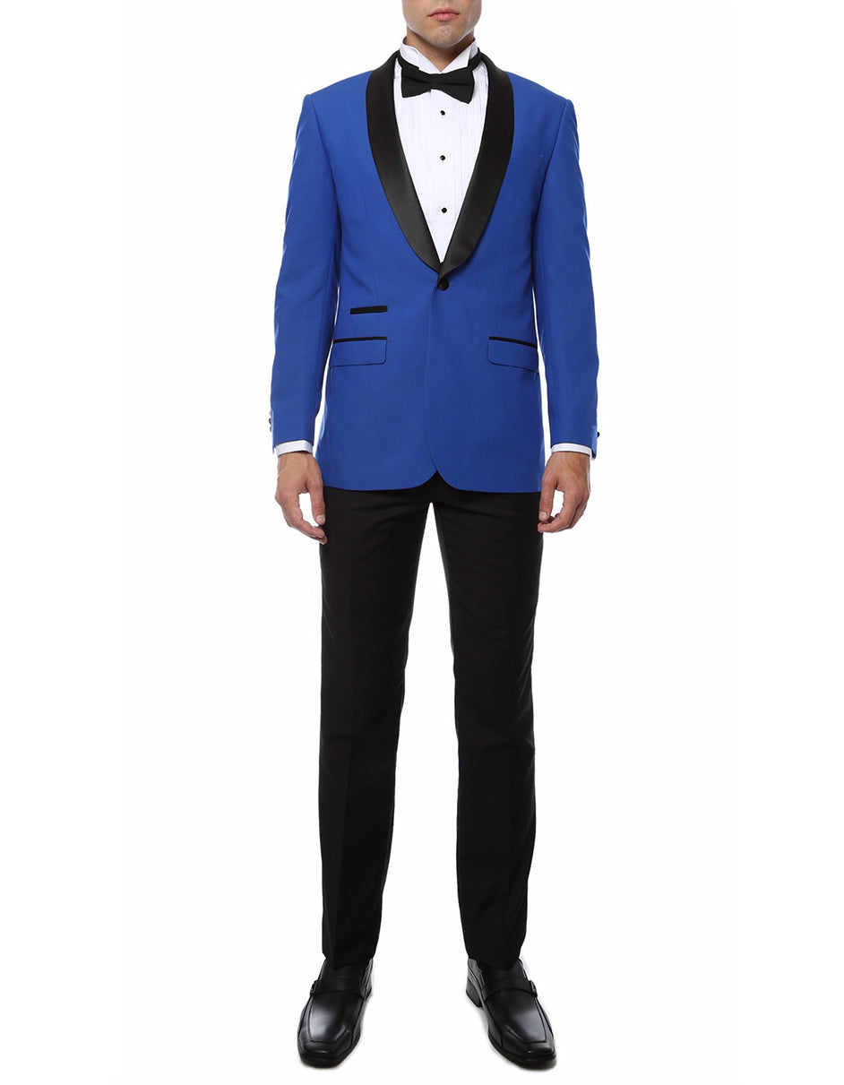 Mens Slim Fit Shawl Prom Tuxedo in Royal Blue - Men's Tuxedo USA