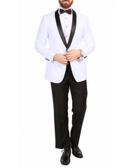 Mens Slim Fit Shawl Prom Tuxedo in White - Men's Tuxedo USA