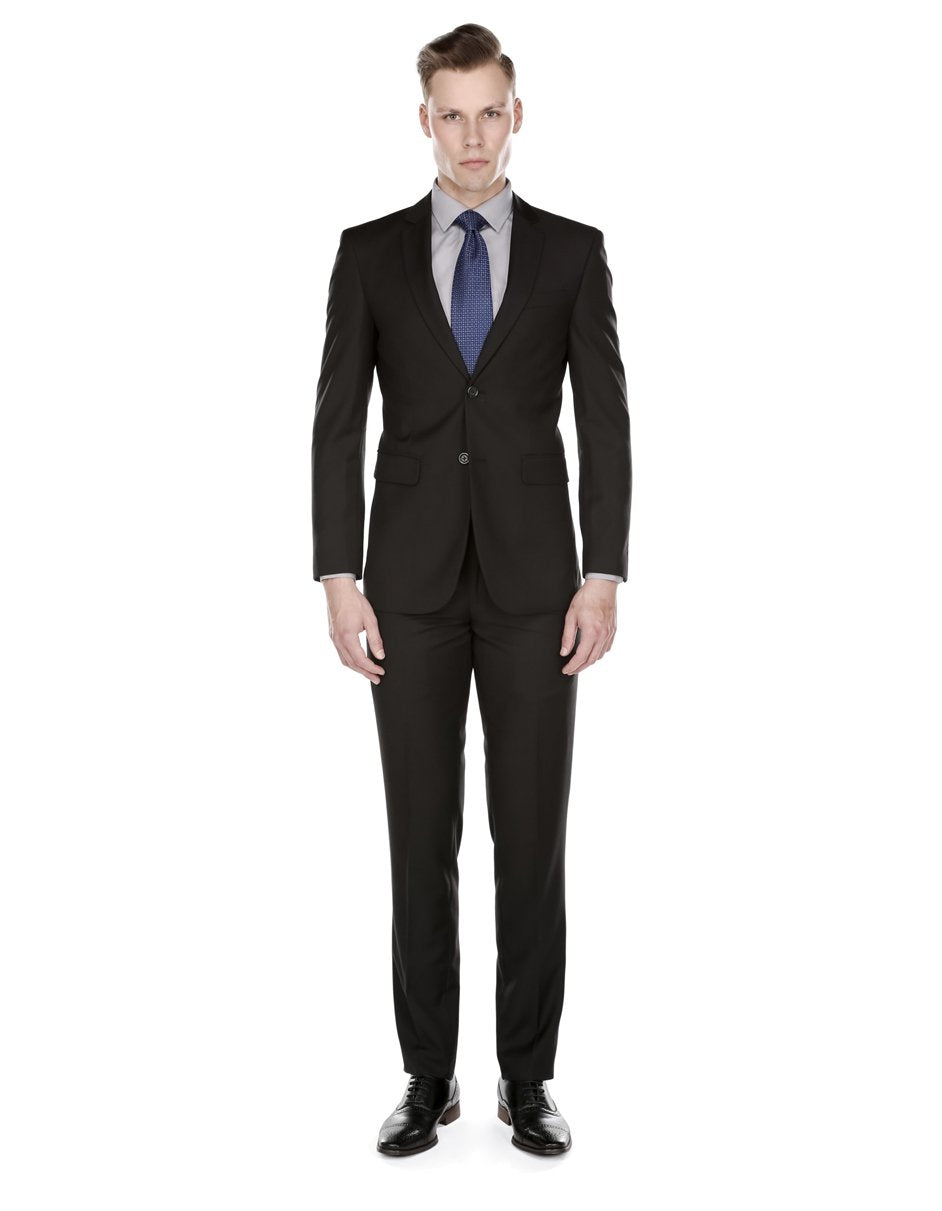 Mens Skinny Slim Funeral Suit Black - Men's Tuxedo USA