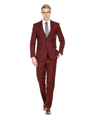 Mens Skinny Slim Suit Burgundy - Men's Tuxedo USA