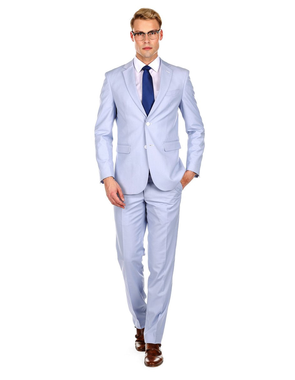 Mens Skinny Slim Suit Light Blue - Men's Tuxedo USA