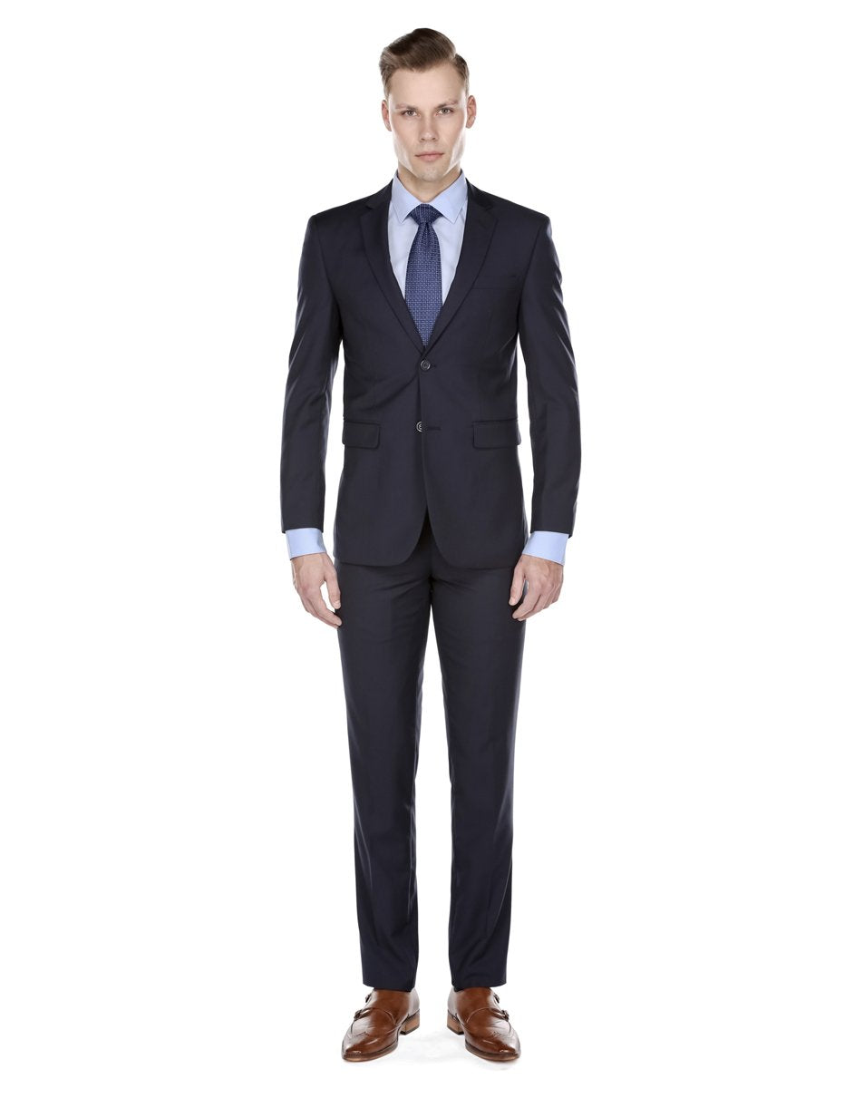 Mens Skinny Slim Suit Navy Blue - Men's Tuxedo USA