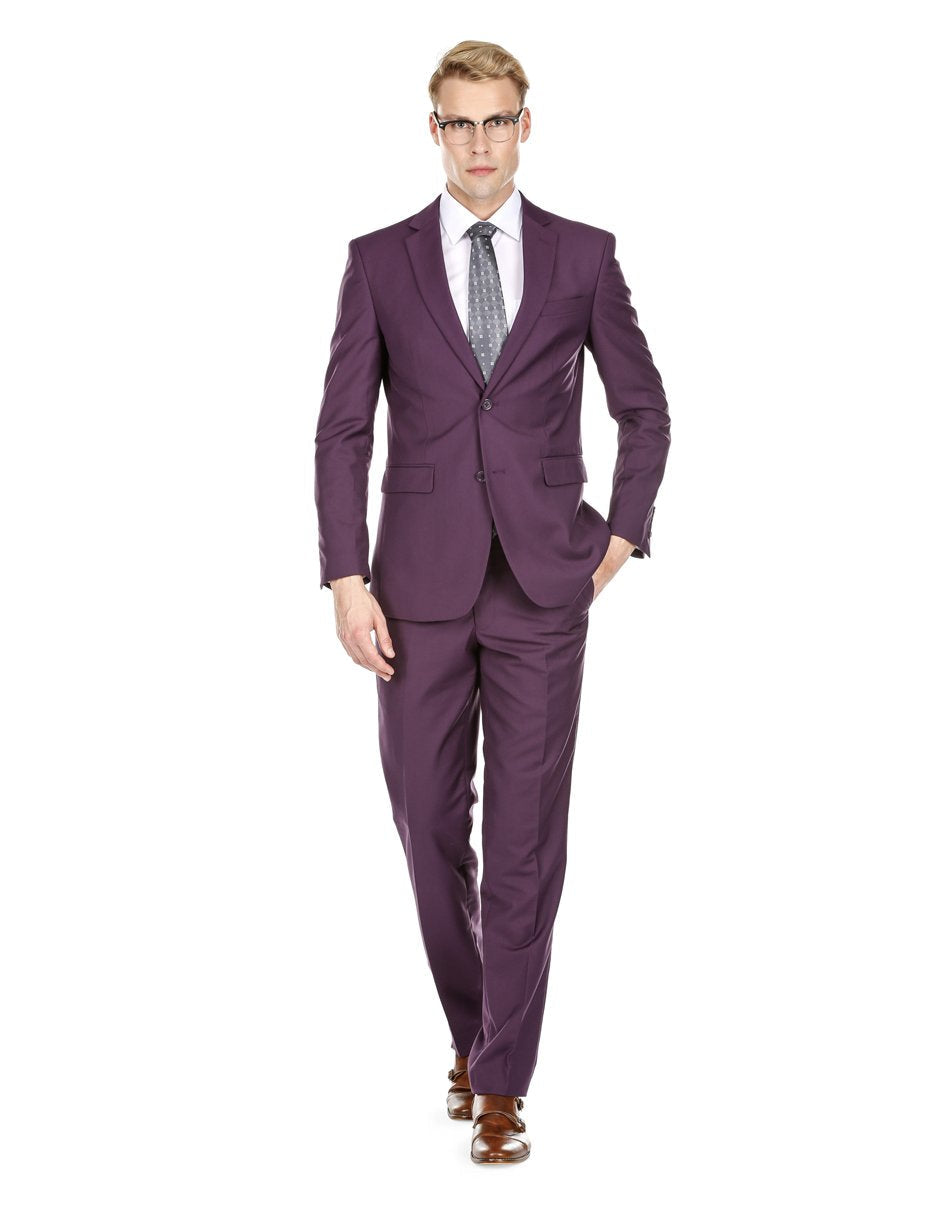 Mens Skinny Slim Suit Plum - Men's Tuxedo USA