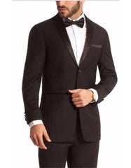 Mens 2 Button Skinny Fit Notch Tuxedo in Black - Men's Tuxedo USA