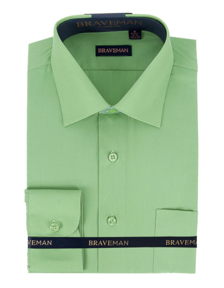 Mens Slim Fit Dress Shirt in Apple Green - Men's Tuxedo USA