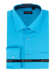 Mens Slim Fit Dress Shirt in Aqua Blue - Men's Tuxedo USA