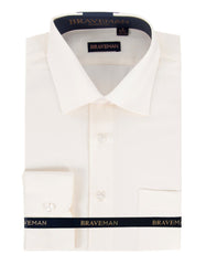 Mens Slim Fit Dress Shirt in Ivory - Men's Tuxedo USA