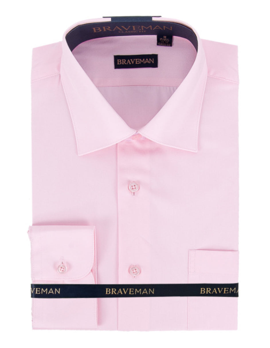 Mens Slim Fit Dress Shirt in Pink - Men's Tuxedo USA