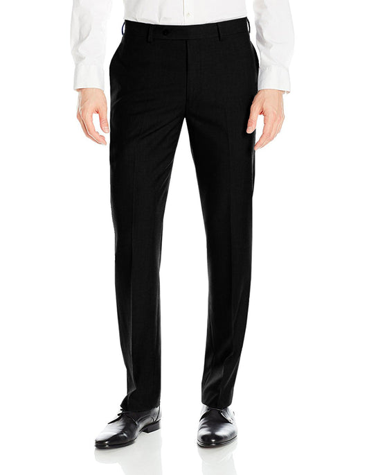 Mens Slim Fit Flat Front Dress Pant Black - Men's Tuxedo USA