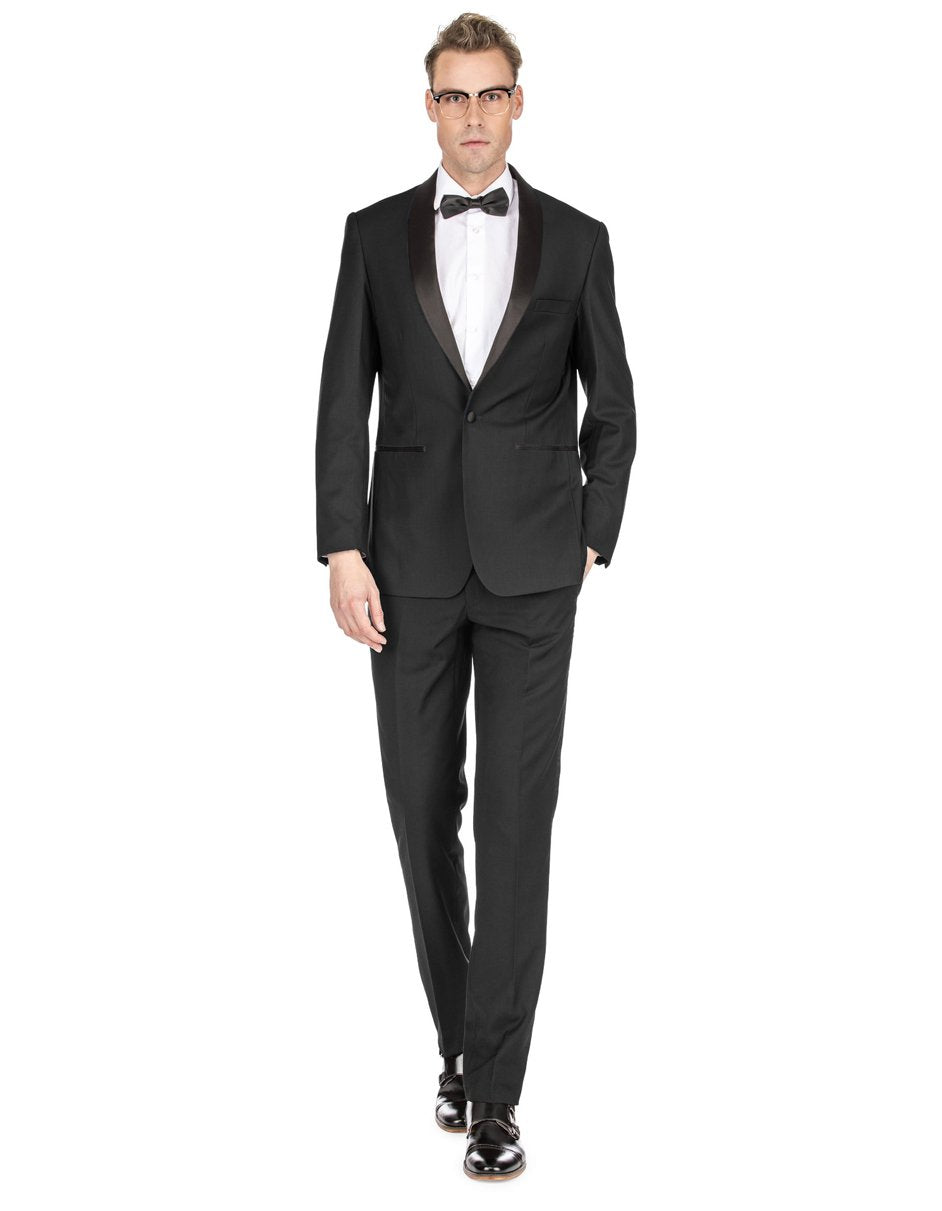 Mens Prom | Wedding Slim Fit Shawl Tuxedo Black - Men's Tuxedo USA