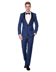 Mens Prom | Wedding Slim Fit Shawl Tuxedo Cobalt Blue - Men's Tuxedo USA