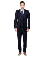 Mens Slim Fit Vested Suit Midnight Blue - Men's Tuxedo USA