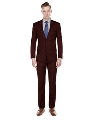 Mens Slim Modern Suit Burgundy - Men's Tuxedo USA