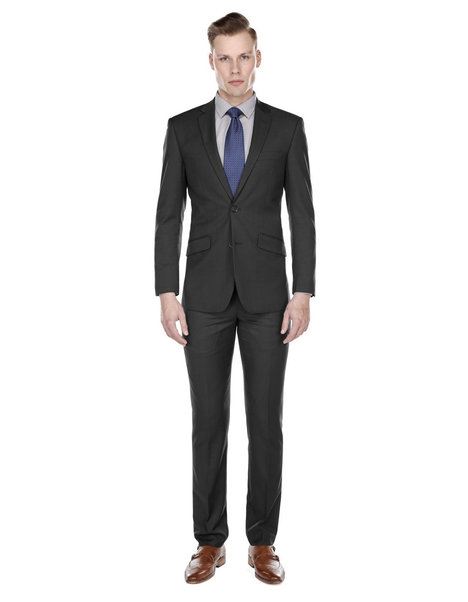 Mens Slim Modern Suit Charcoal Grey - Men's Tuxedo USA