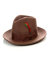 Mens Gangster Untouchable Fedora Hat in Brown - Men's Tuxedo USA