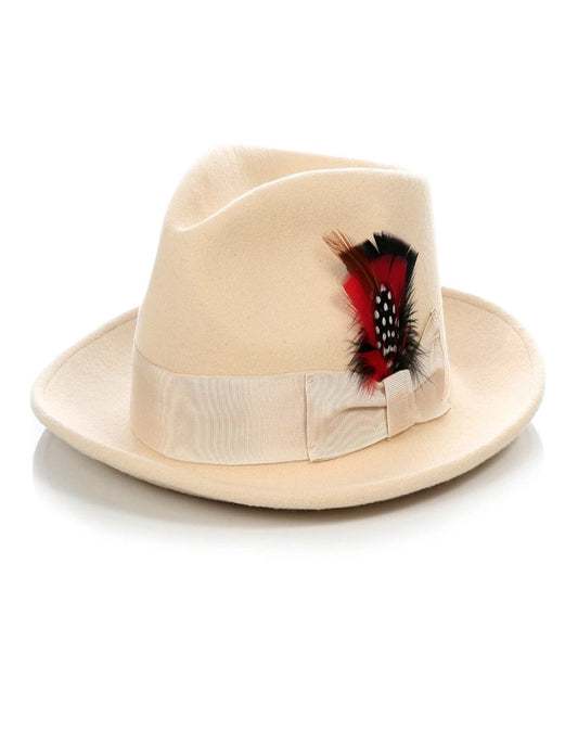 Mens Gangster Untouchable Fedora Hat in Light Tan - Men's Tuxedo USA