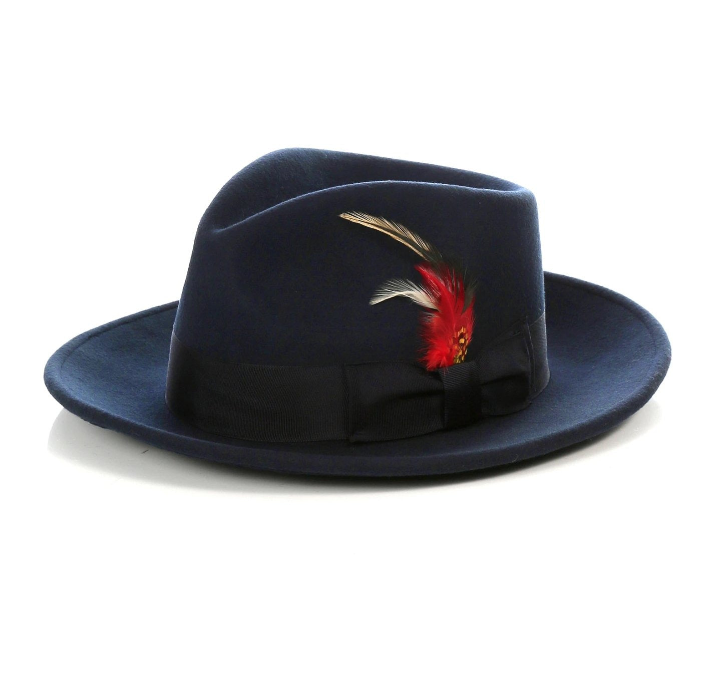 Mens Gangster Untouchable Fedora Hat in Navy - Men's Tuxedo USA