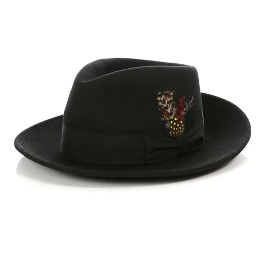 Men’s black untouchable fedora hat - Men's Tuxedo USA