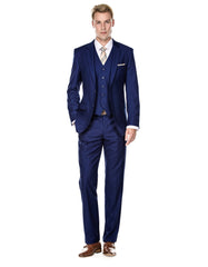 Mens Vested Smart Modern Fit Suit Navy Blue - Men's Tuxedo USA