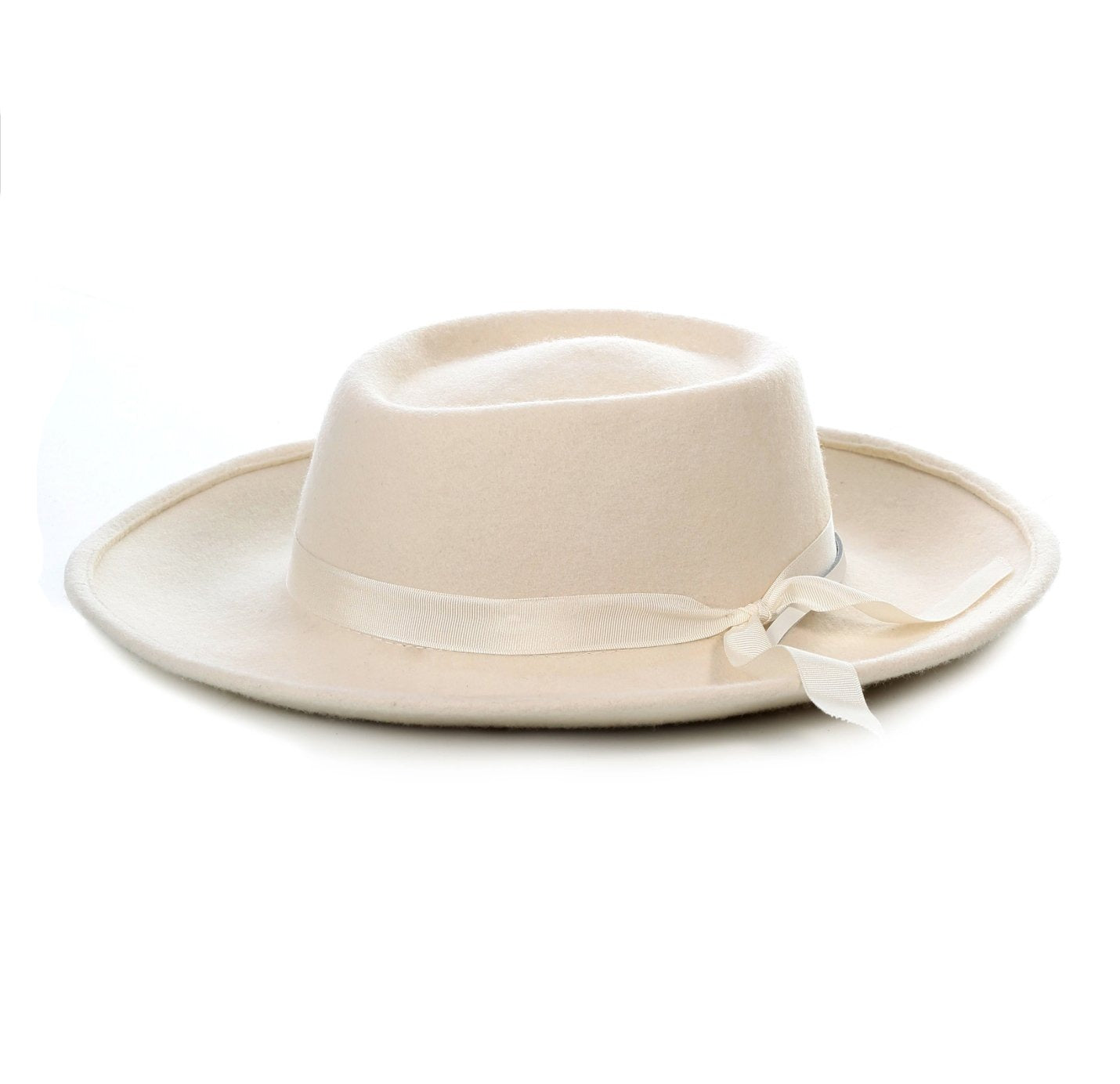 Mens Wide Brim Dress Fedora Hat in Ivory - Men's Tuxedo USA