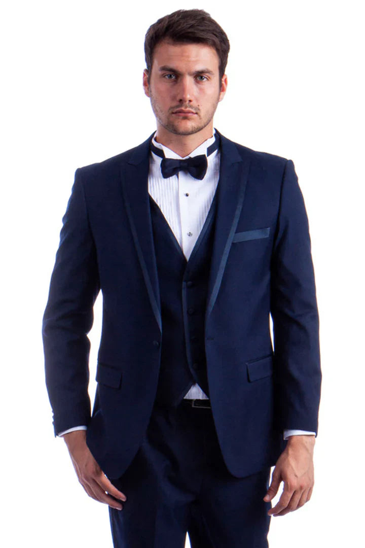 2 Button Trim Cowboy Tuxedo in Grey - Men's Tuxedo USA