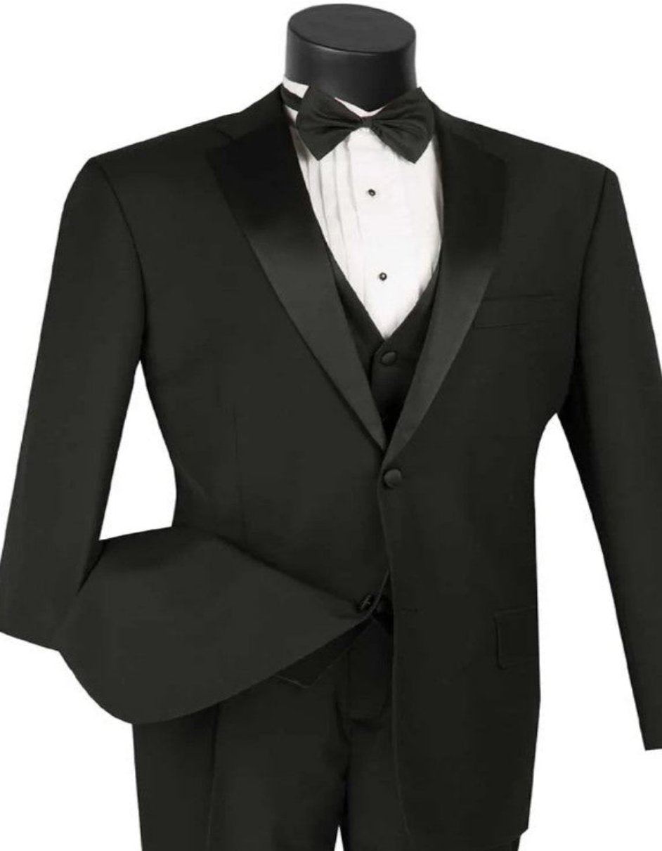 Black Tuxedo - Mens Wedding Suit Modern Fit Tuxedo - Black Prom Suit - Men's Tuxedo USA