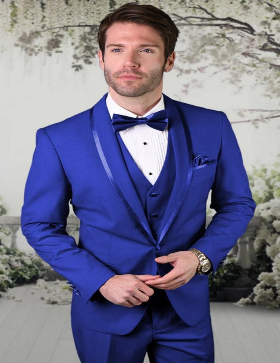 Blue Prom Suit - Blue Homecoming Outfits For Guys Modern Shawl Lapel Royal Blue - Men's Tuxedo USA