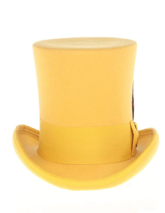 Victorian Steampunk Top Hat - 1800 19th Century - Dressy Loden Felt Top Mustard Hat