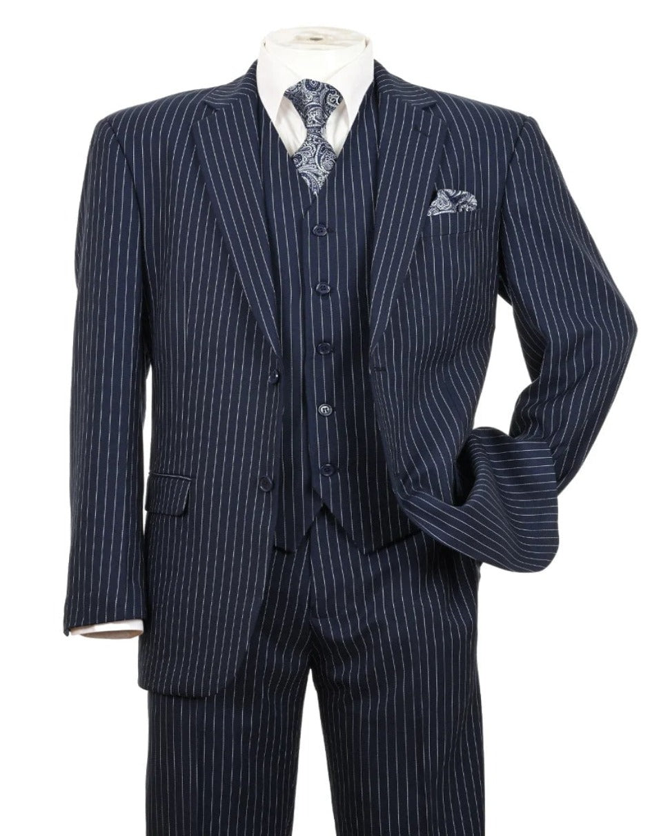 1920s Mens Suit - 1920s Mens Outfit - 1920s  costume  Bold Pinstripe  Navy - Men's Tuxedo USA