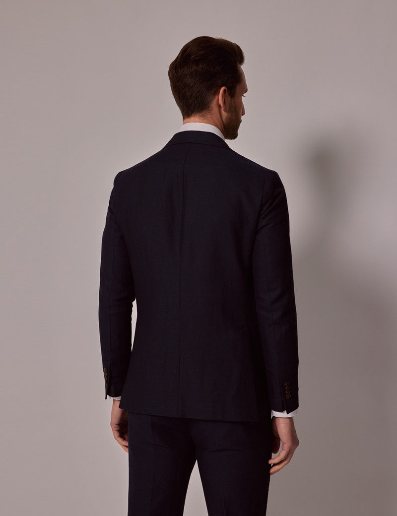 Mens Linen Suit For Beach Wedding - Summer  Slim Suit in Navy - Men's Tuxedo USA