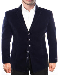 Mens Velvet Dinner Jacket - Velvet Tuxedo Jacket in Color Navy