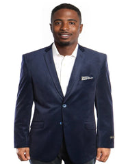 Mens Velvet Dinner Jacket - Velvet Tuxedo Jacket in Color Navy